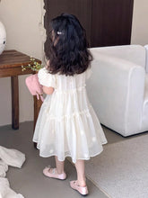 Girls' Embroidered Mesh Jacquard Loose Fit Princess Dress